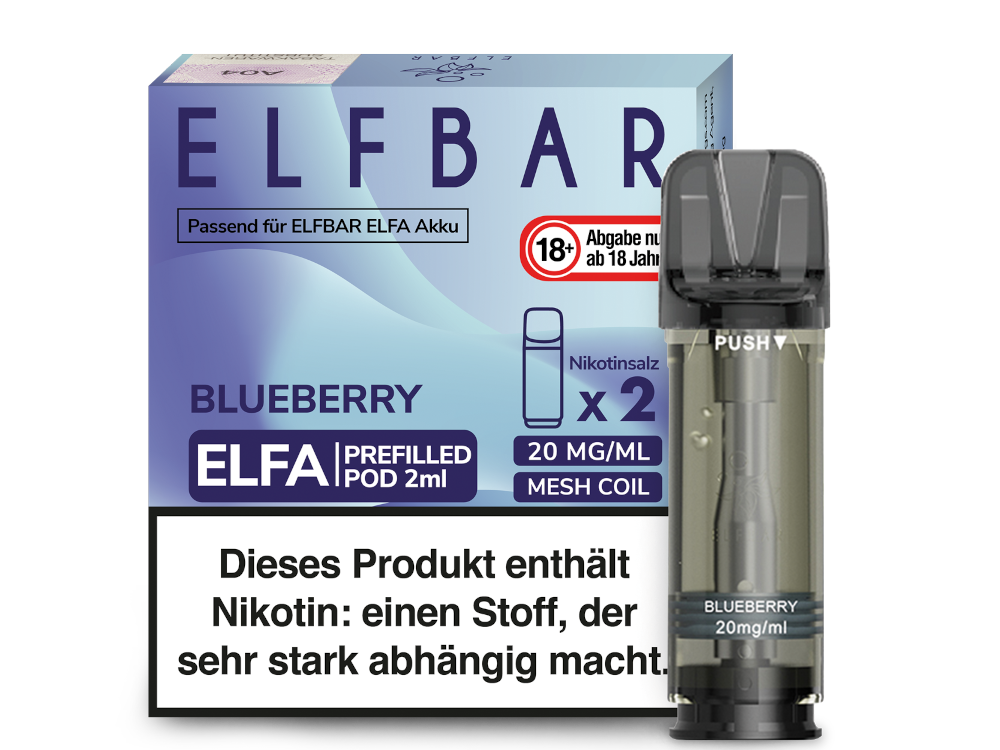 Elf Bar ELFA Prefilled Pod | 2 x 1ml | Blueberry Wholesale B2B Elf Bar ELFA Prefilled Pod | 2 x 1ml | Blueberry Wholesale B2B