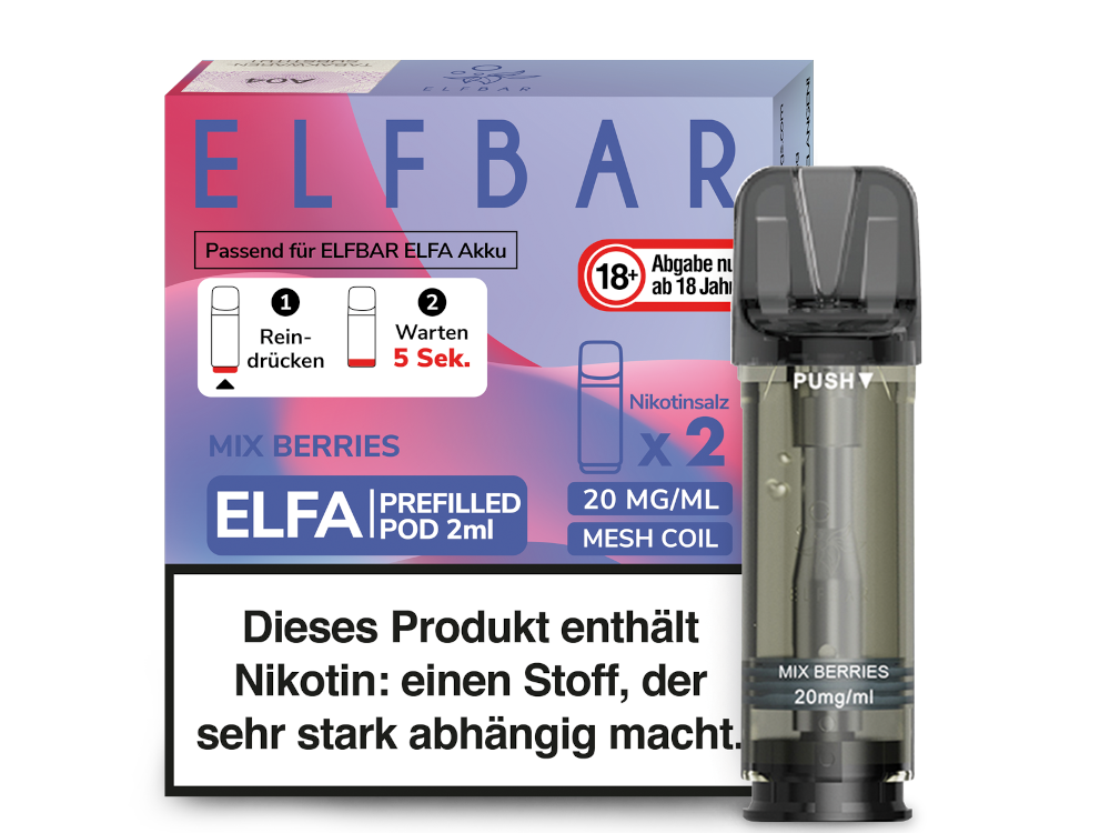 Elf Bar ELFA Prefilled Pod | 2 x 1ml | Mix Berries Wholesale B2B Elf Bar ELFA Prefilled Pod | 2 x 1ml | Mix Berries Wholesale B2B