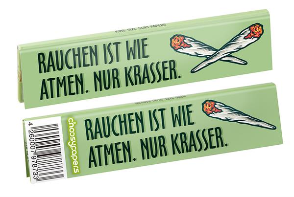 Rauchen ist wie Atmen King Size Slim Papers | Choosypapers