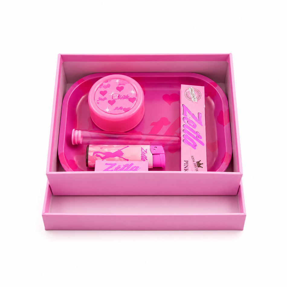 Gift Set With Rolling Tray Pink