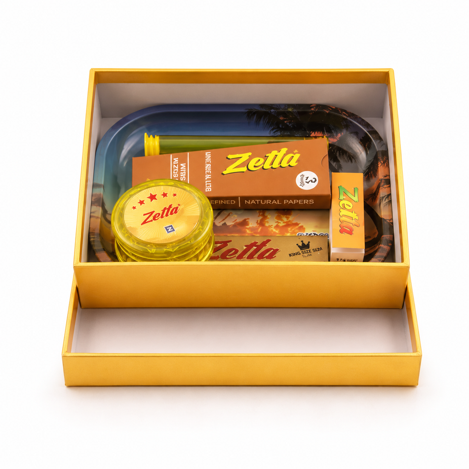 Gift Set With Rolling Tray Gold