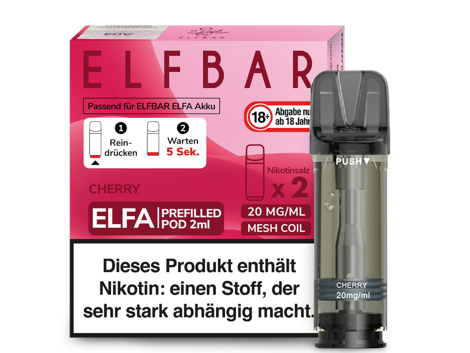 Elf Bar ELFA Prefilled Pod | 2 x 1 ml | Cherry Candy Grohandel B2B Elf Bar ELFA Prefilled Pod | 2 x 1 ml | Cherry Candy Grohandel B2B
