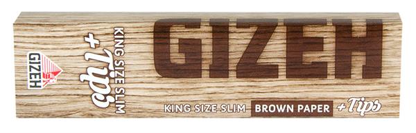 BROWN King Size Slim Papers + Tips | GIZEH