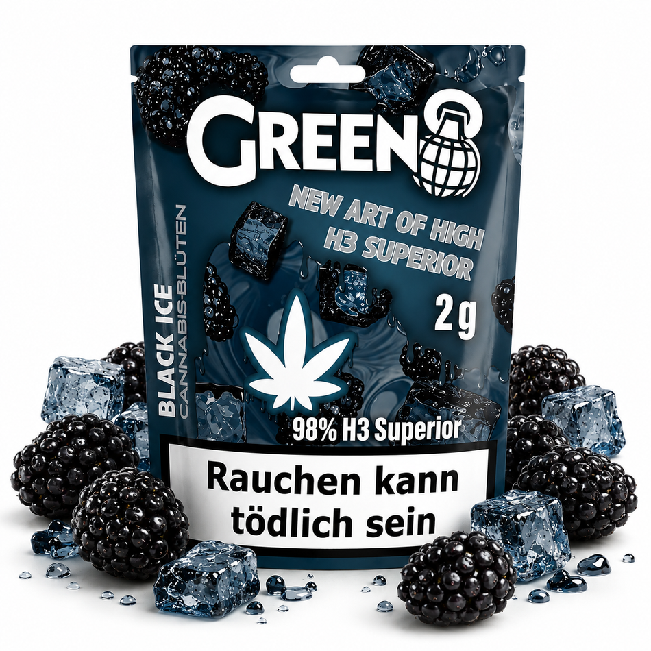 Green8 Blüten | 98% H3 Superior Blend | Black Ice 2g grosshandel333