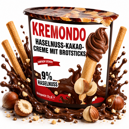 Kremondo | Brotsticks Haselnuss Kakaocreme 50g grosshandel