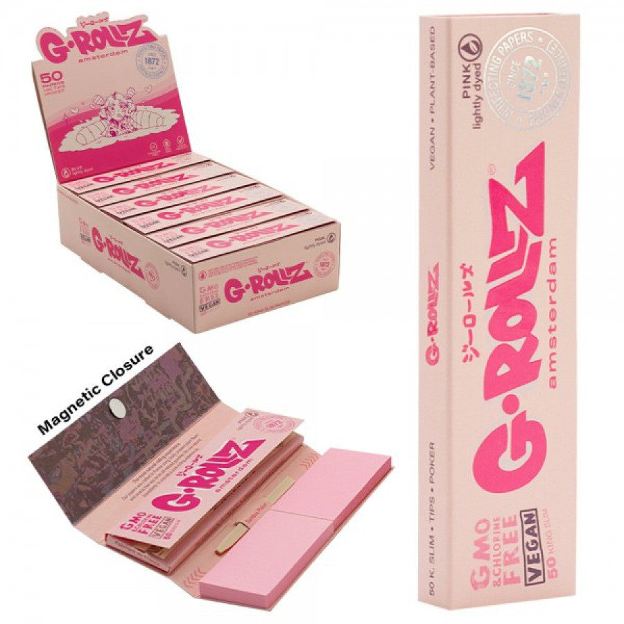 Lightly Dyed Pink King Size Papers mit Tips von G-Rollz Großhandel B2B