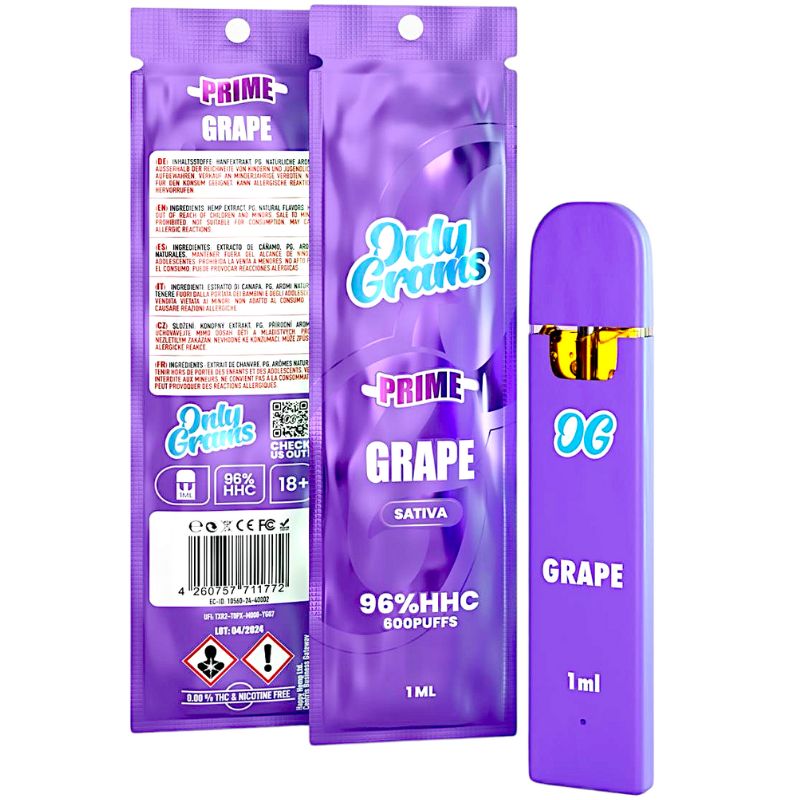 OnlyGrams Prime 96% HHC Vape Grape im Großhandel kaufen