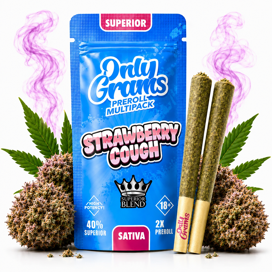 OnlyGrams® | 40% Superior Pre-Rolls (2 Stk.) | Strawberry Cough 3g grosshandel