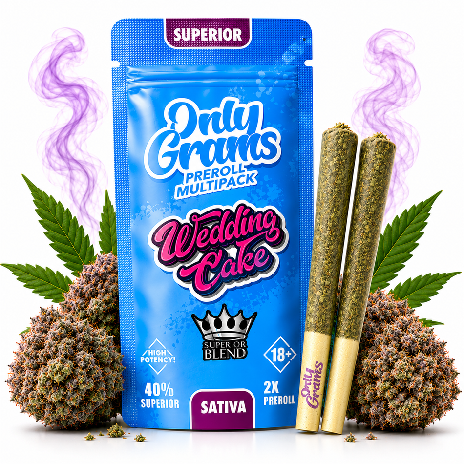 OnlyGrams® | 40% Superior Pre-Rolls (2 Stk.) | Wedding Cake 3g grosshandel