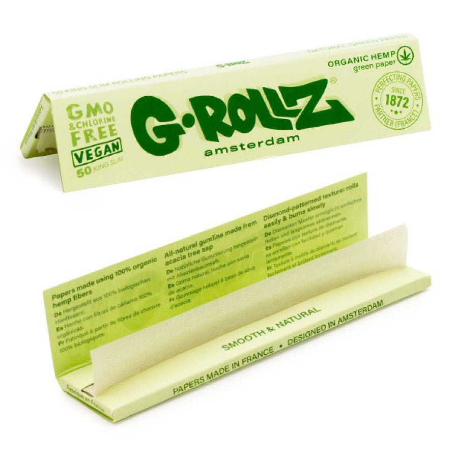 Organic Green Hemp King Size Papers | G-ROLLZ