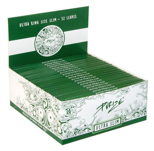 King Size Ultra Slim Unbleached Zigarettenpapier 40er Box PURIZE Großhandel B2B