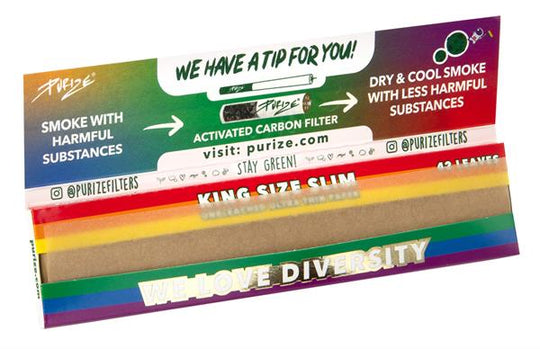 RAINBOW King Size Slim Papers | 50er Box | PURIZE®
