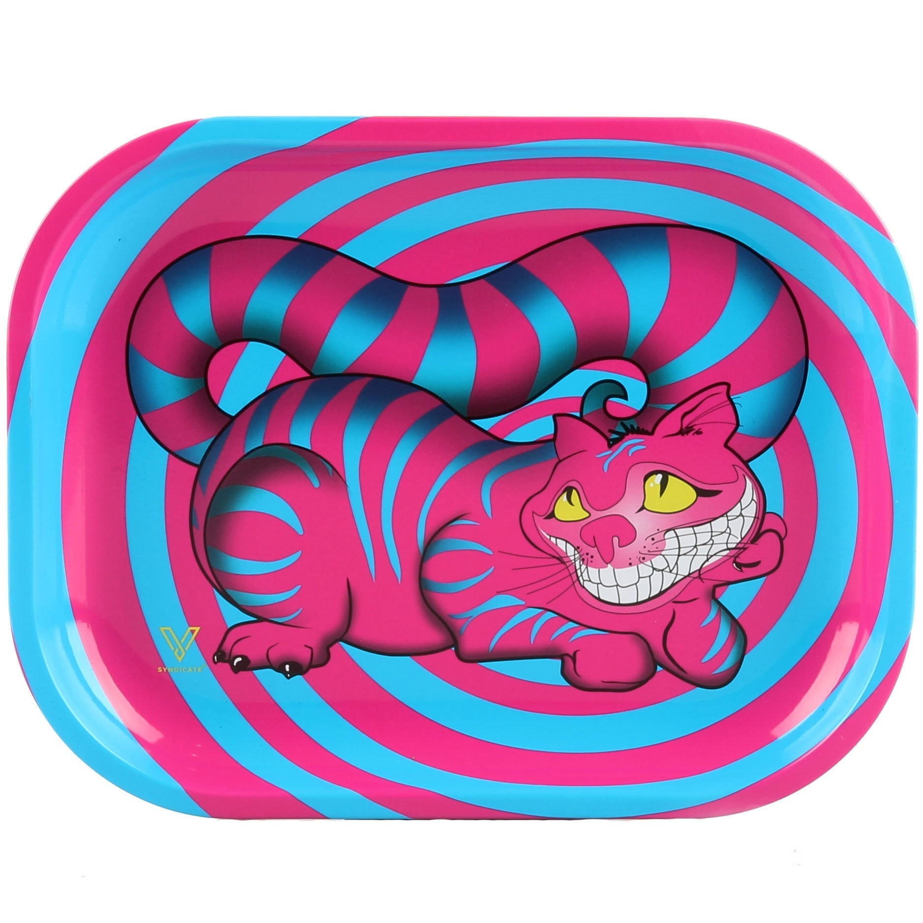 Seshigher Cat Pink Rosa Leaves Rolling Tray Drehunterlage Dreh-Tablett Tee Untersetzer Schale Mischeschale