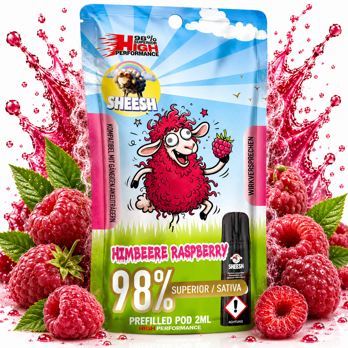 Sheesh Signature Pods | 98% Superior Blend | Himbeere Raspberry grosshandel