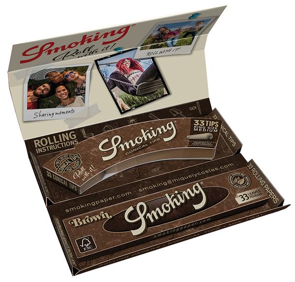 Brown Luxury Rolling Kit KS Papers & Tips | Smoking