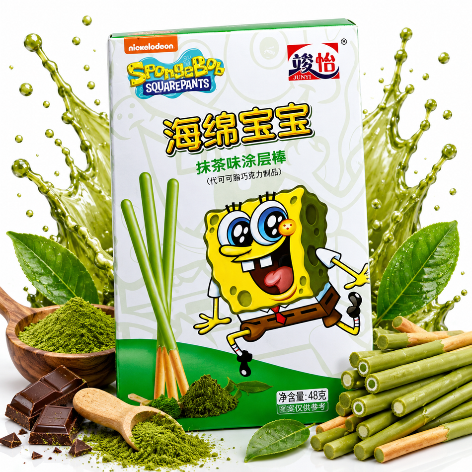 Spongebob Schwammkopf | Coated Stick Matcha 48g grosshandel