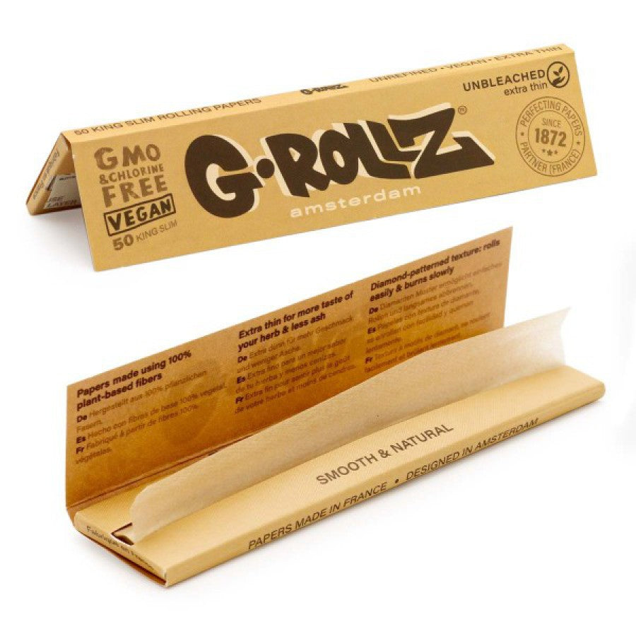 Unbleached Extra Thin King Size Papers | G-ROLLZ