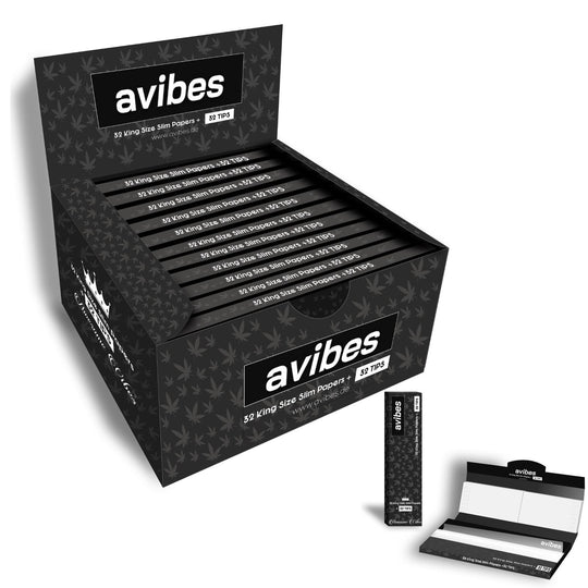 avibes® 32 King Size Slim Papers + 32 Tips | 22 Booklets / Heftchen