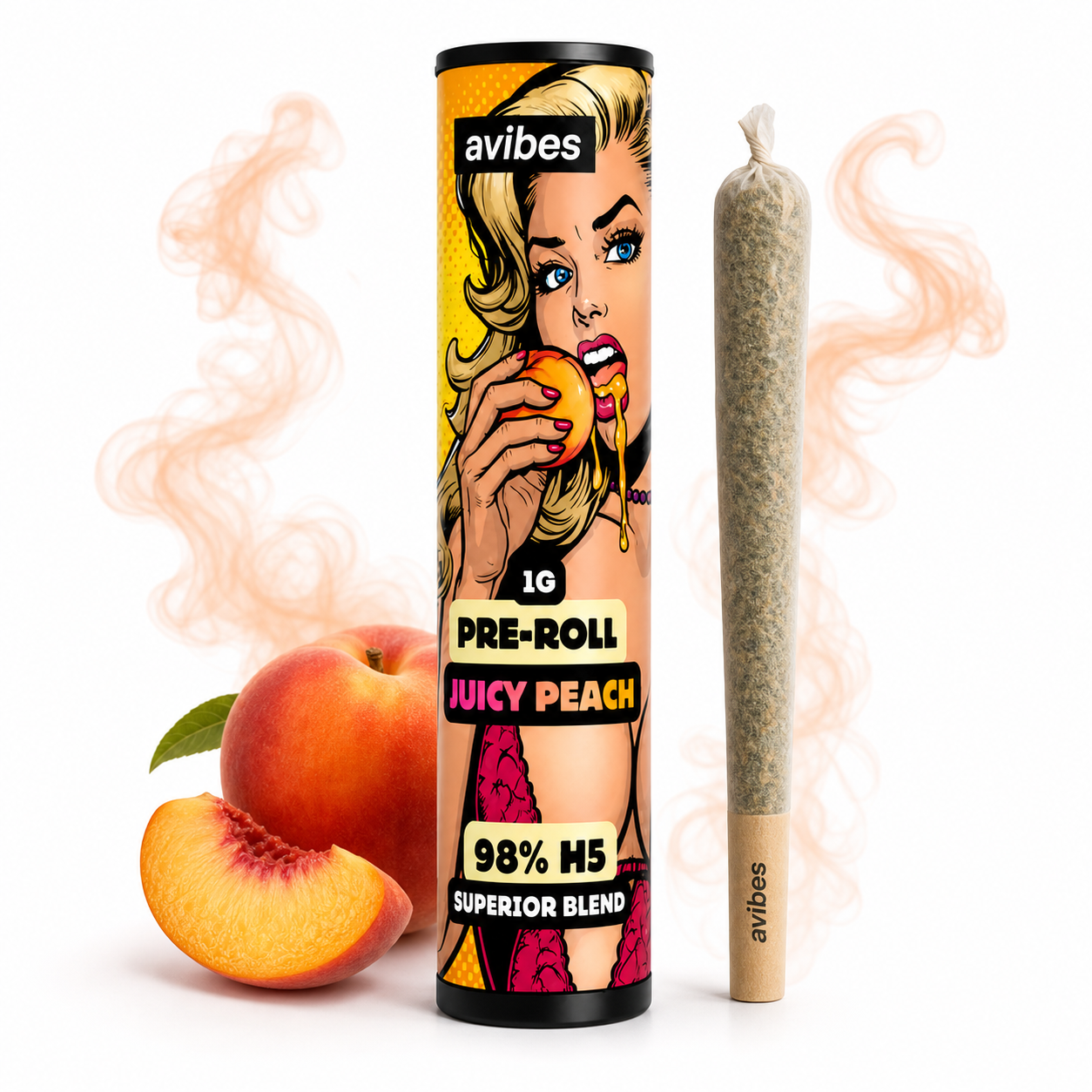 avibes® 98% H5 Superior Blend Pre-Roll | Juicy Peach grosshande