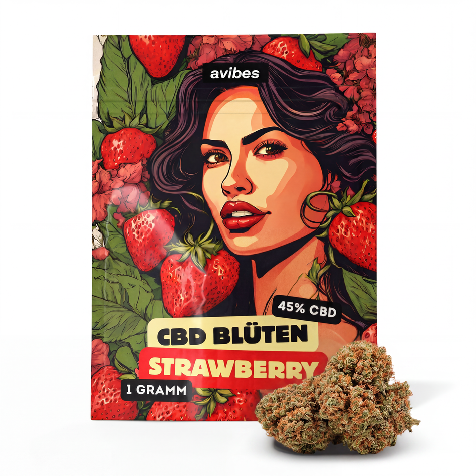 avibes CBD Flowers | 45% CBD / 0% THC | Strawberry