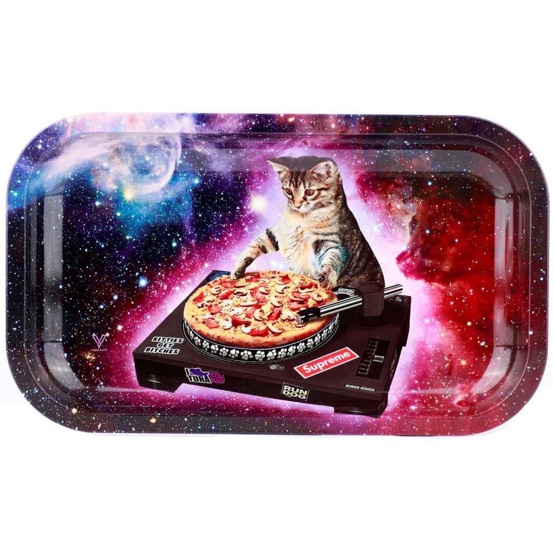 DJ Pizza Pult Cat Katze Rolling Tray Dreh Tablett Drehunterlage