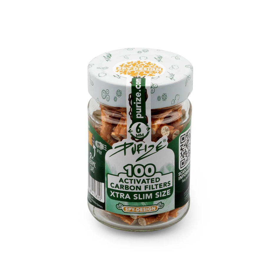 PURIZE® Xtra Slim Size Activated Carbon Filters | Pack of 50 | Spy