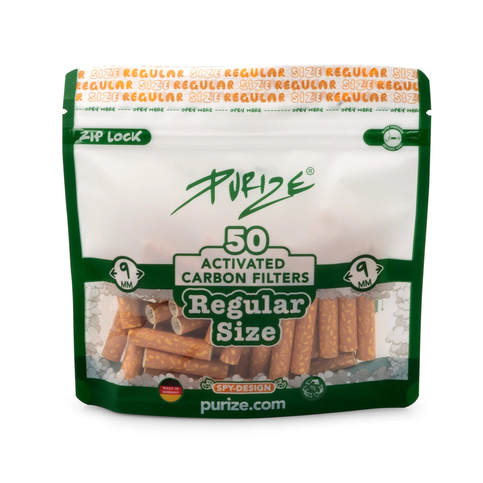 PURIZE® Xtra Slim Size Activated Carbon Filters | Pack of 50 | Spy