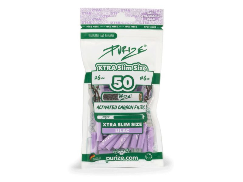 PURIZE® Xtra Slim Size Aktivkohlefilter 50er Packung Lila Großhandel