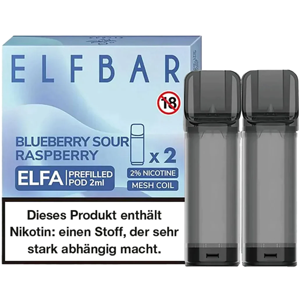 Elf Bar ELFA Prefilled Pod 2er Pack (2 x 1ml) mit dem Geschmack Blueberry Sour Raspberry günstig kaufen
