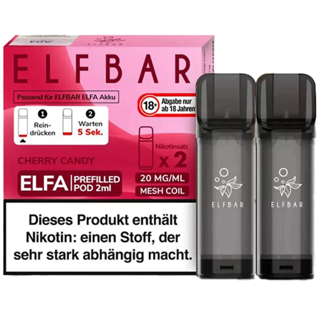 Elf Bar ELFA Prefilled Pod 2er Pack (2 x 1ml) mit dem Geschmack Cherry Candy günstig kaufen