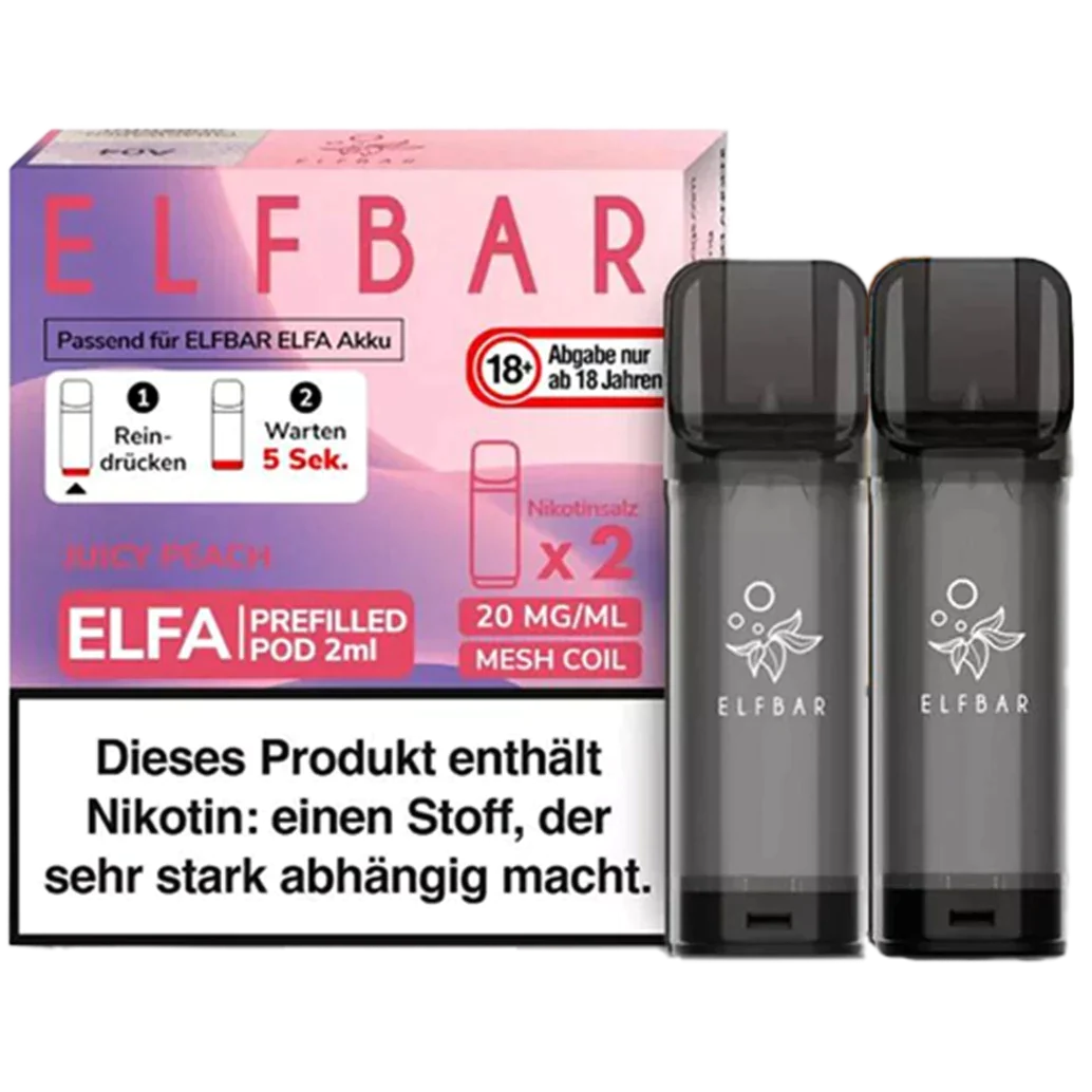 Elf Bar ELFA Prefilled Pod 2er Pack (2 x 1ml) mit dem Geschmack Juicy Peach günstig kaufen